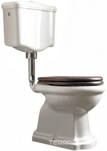 Чаша унитаза для "Среднего" и "Высокого" бачка, выпуск в стену, (без сиденья и крепл к полу арт.7603 хх),  Kerasan Retro 1011 01