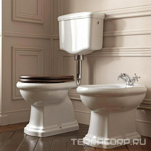 Чаша унитаза для "Среднего" и "Высокого" бачка, выпуск в стену, (без сиденья и крепл к полу арт.7603 хх),  Kerasan Retro 1011 01