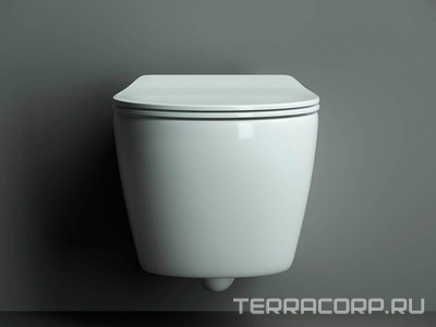 Унитаз подвесной с сиденьем   Rimless, цвет белый ZZ Ceramica Nova Pearl CN8001