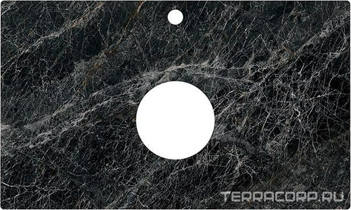 Cтолешница из плитки для мебели , 80 см, для накладной раковины "Риальто темно серый", лаппатированный Kerama Marazzi Plaza PL1.VT93\80