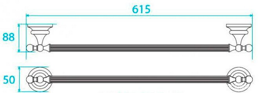 Полотенцедержатель 40см, (цв.бронза),  ZZ Cezares Olimp OLIMP-TH06-02-M