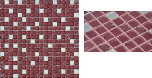 Мозаика Glass 499 микс розовый-розовый колотый-белый XX|30х30
