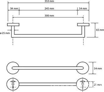 Полотенцедержатель 350мм, (цв.черный матовый),  ZZ Bemeta Dark 104204010