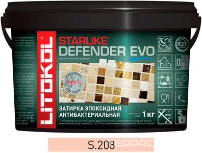 Затирка Starlike Defender EVO SABBIA S.208 1 кг. ZZ Litokol Starlike EVO S208/1