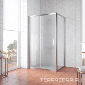 Душевое ограждение , 110x90x1900 мм, профиль глянцевый хром, стекло шиншилла, БЕЗ поддона ZZ Vegas Glass ZP+ZPV ZP+ZPV 110*90 08 02