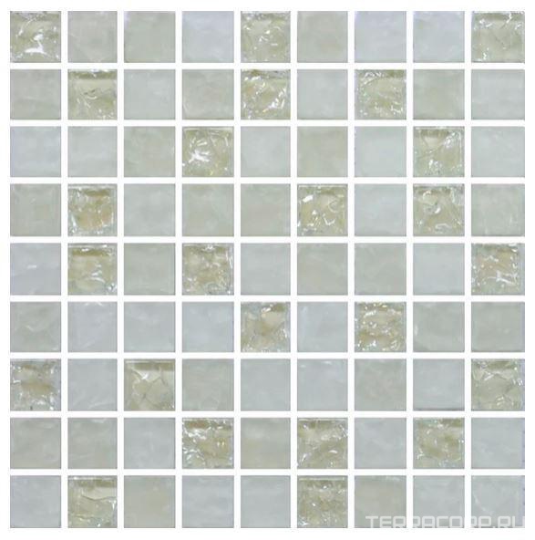 Мозаика Мастера Керамики Glass & Stone Мозаика микс молочный колотый-молочный колотый-белый колотый матовый (чип 15х15)30х30 Комбинированный, фото 3