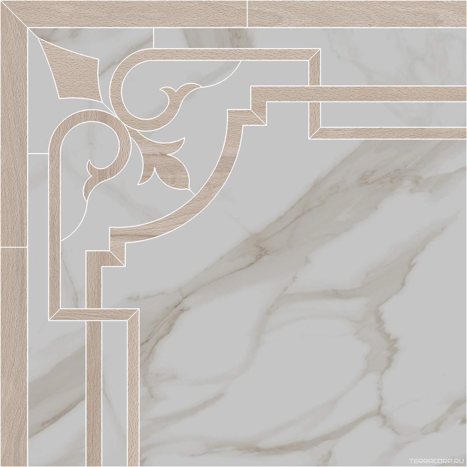 Керамогранит Kerama Marazzi Карелли Декор наборный 60x60 Бежевый, фото 5