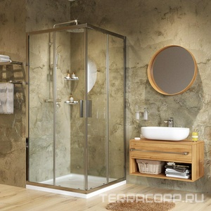 Душевой уголок квадрат 900х900х1850 мм, профиль-хром, стекло-прозрачное ZZ Wasserkraft elbe Lippe 45S03