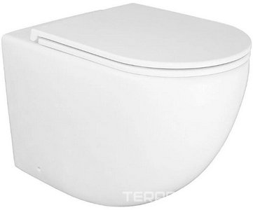 Унитаз приставной, безободковый с сиденьем микролифт в компл., система смыва Tornado, белый ZZ Azario Grado AZ-2141D-UQ1