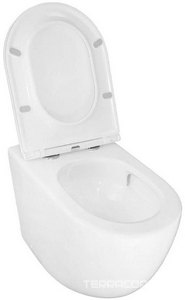 Унитаз приставной, безободковый с сиденьем микролифт в компл., система смыва Tornado, белый ZZ Azario Grado AZ-2141D-UQ1