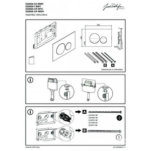 Клавиша двойного смыва для инсталляции, цвет /рамка белый мат, кнопки хром глянец ZZ Jacob Delafon Универсал E20859-CP-MWH