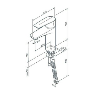 Смеситель для раковины , БЕЗ донного клапана, цв.хром AMPM Gem F90A02100
