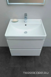 Тумба подвесная  70 см с 2 выдвижных ящиками, без раковины арт.301804, цвет белый Aquanet Вега 308333