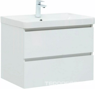 Тумба подвесная  70 см с 2 выдвижных ящиками, без раковины арт.301804, цвет белый Aquanet Вега 308333