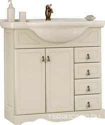 Тумба напольная Клио 80, 870x890x510мм, цвет слоновая кость, БЕЗ раковины Mia-85 или Дрея-85 ZZ