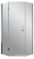 Душевое ограждение пятиугольное AFA-Pen, 100*100*1900, левое, профиль глянцевый хром, стекло "флёр-де-лис" QuickNano, БЕЗ поддона ZZ