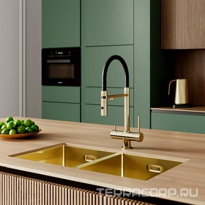 Смеситель для кухни  ACEMGFFi05, гибкий излив, доп фильтр д/питьев.воды, магнитный замок, цв. черный / золото, ZZ Iddis Ace ACEMGFFI05