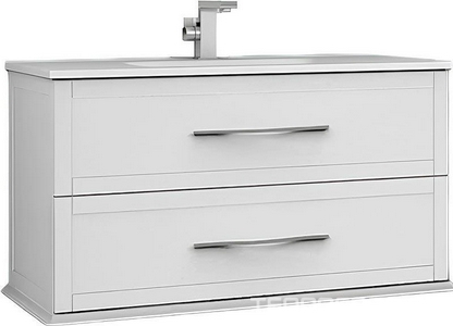 База подвесная под раковину с двумя выдвижными ящиками доводчиками, 100x46x55см, (цв.Bianco opaco), без раковины арт.50200 / 50170,  ZZ Cezares Tiffany 54951