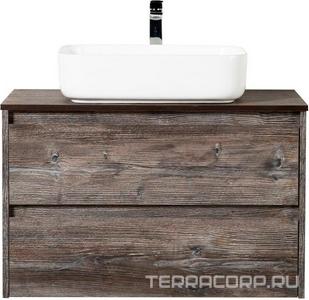 База под раковину подвесная с двумя выкатными ящиками, 1010х460хh515мм, без раковины, (цв.Pino Pasadena),  ZZ BelBagno Kraft KRAFT-1000-2C-SO-PP