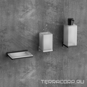 Стакан настенный, (стекло матовое/держат.белый матовый),  ZZ Colombo Look B1602.BM