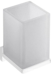 Стакан настенный, (стекло матовое/держат.белый матовый),  ZZ Colombo Look B1602.BM