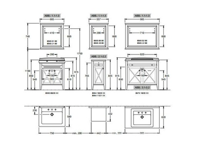 Зеркало 985хh740мм, (в деревянной раме цв.орех), крепёж в компл.,  ZZ Villeroy & Boch Hommage 85650200