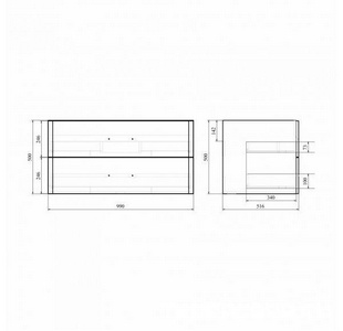 Тумба подвесная "FUJI -100", цвет белый, без раковины "DEEP-100" Mirsant Fuji УТ000043899