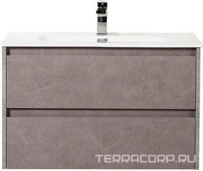 База под раковину подвесная с двумя выкатными ящиками, 810х460х515мм, без раковины, (цв.Pietra Grigio), Kraft ZZ