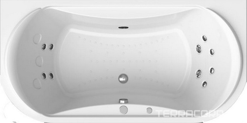 Акриловая ванна Radomir Титан-Лонг Релакс Chrome 200x100 с пультом| 200x100x50