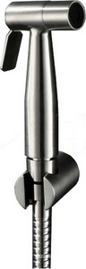 Гигиенический душевой набор; лейка с кнопкой, шланг, кронштейн, (нерж. сталь, цв.сатин),  ZZ BelBagno Nova BB-IFS1-IN