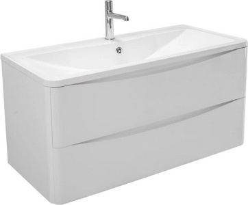 База под раковину подвесная с двумя выкатными ящиками, 1000x455x525мм, без раковины, (цв.Bianco Lucido), Acqua ZZ BelBagno ACQUA ACQUA-1000-2C-SO-BL