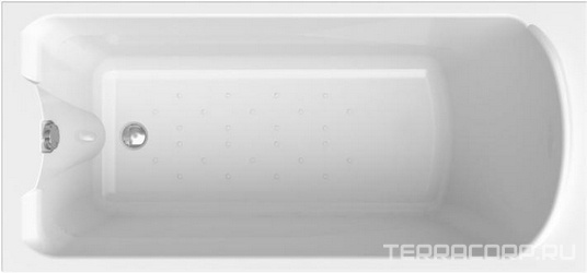 Ванна «ЛАРЕДО» правая, 1680х700, Гидромассаж "Лечебный Chrome", фронт.панель, контрол.200, слив/перелив ZZ