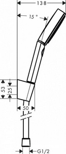 Душевой набор (ручной душ 3 типа струи, держатель, шланг 1,25м), (цв.матовый белый),  Select 105 3jet Relaxation ZZ Hansgrohe Pulsify 24302700
