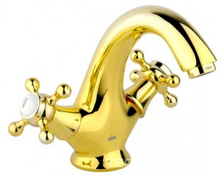 Смеситель Timo Nelson 1911F Gold для раковины| 15x15x14