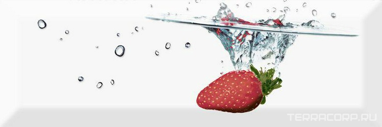 Керамическая плитка Absolut Keramika Monocolor 10x30 Decor Fresh Strawberry 10x30 Комбинированный 