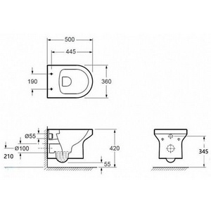 Набор инсталляция для подвесного унитаза+ кнопка хром + подвесной унитаз  + крышка микролифт ZZ Jacob Delafon Elite E21742RU-00