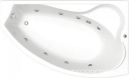 Акриловая ванна Bas Николь 170 см R с г/м| 170x108x44