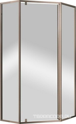 Душевой уголок 900х900хh1950мм, 5-ти угольн, правый/левый, 1 распашн.дверь с 2 неподв.сегментами,вход 480мм,(стекло прозр.6мм, фурн.цв.бронза), Eco ZZ