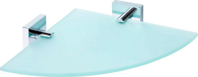 Полка для ванной стеклянная 255x255x55мм, (цв. хром),  ZZ Bemeta Beta 132102012