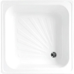 Поддон стальной, квадратный 90х90х15, белый ZZ