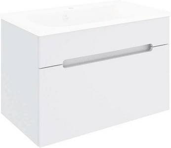 Тумба подвесная 80 см, без раковины, 1 выдвижной ящик,  цвет белый ZZ Aqua de Marco OLIVIA 2080COLI/H