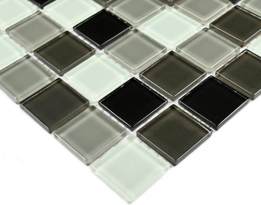 Мозаика Bonaparte Мозаика стеклянная Carbon mix (25x25x4) 30x30 Комбинированный, фото 4