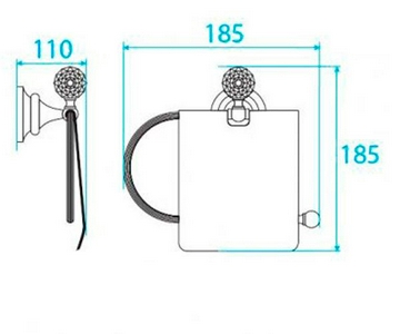 Держатель туал.бумаги с крышкой (цв.хром, Swarovski),  ZZ Cezares Olimp OLIMP-TRH-01-Sw