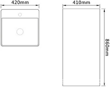 Раковина прямоугольная напольная 42x41х84 см, слив-перелив в комплекте, цв. черный матовый ZZ SantiLine SantiLine SL-4005MB