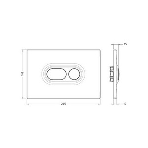 Клавиша двойного смыва, для инсталляции д/унитаза, (пластик цв.хром),  ArtСeram Atelier 702.000.71