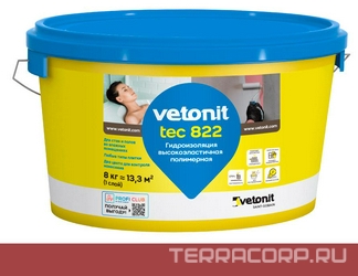 Вебер ветонит Гидроизоляция tec 822 Розовый 8кг.