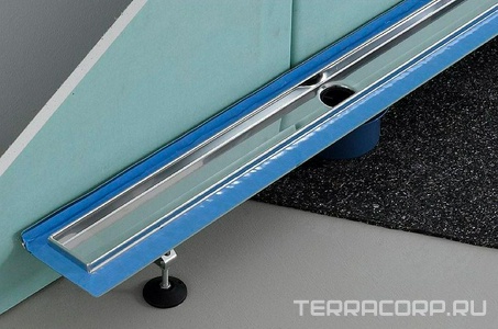 Дренажный канал прямой 1500мм (лоток 1451мм), уплотн.лента в компл., (БЕЗ решетки, опор арт.66000х и сифона арт.65000х), Tece ZZ Tece Tecedrainline 601500