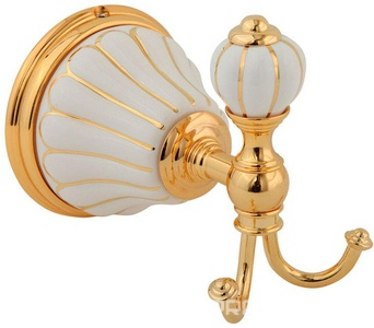 Крючок двойной, (цв.золото / керамика),  ZZ Migliore Olivia 17523