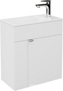 Тумба подвесная "" -50 см, 2 полки, БЕЗ раковины, цв. белый Kerama Marazzi LATO LA.50\WHT/LAT.50.1\WHT