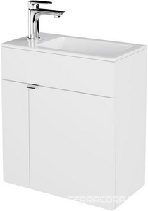 Тумба подвесная "" -50 см, 2 полки, БЕЗ раковины, цв. белый Kerama Marazzi LATO LA.50\WHT/LAT.50.1\WHT